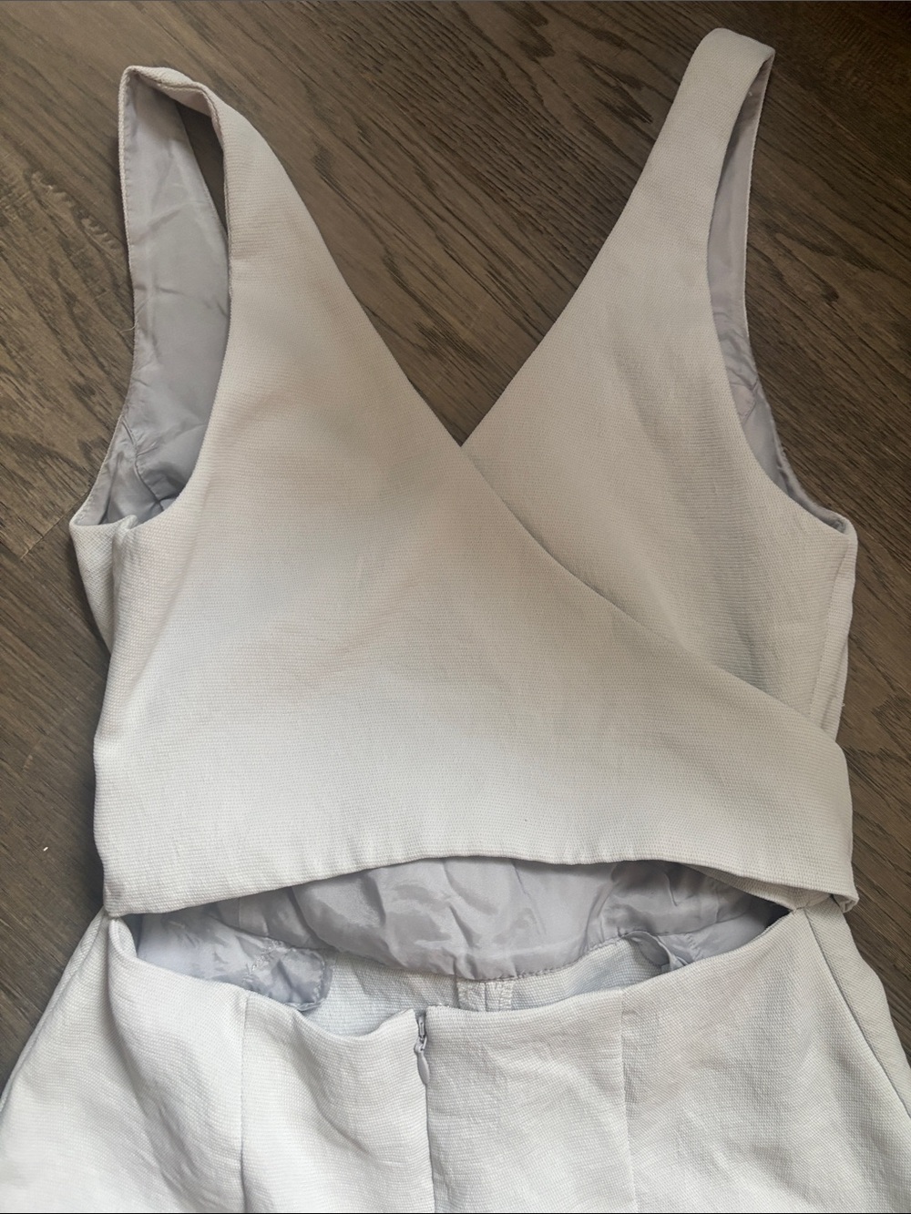 Aritzia | Wilfred Ecoulement Jumpsuit V Neck Tie Air Light Blue/Grey Size 2 - Picture 11 of 15